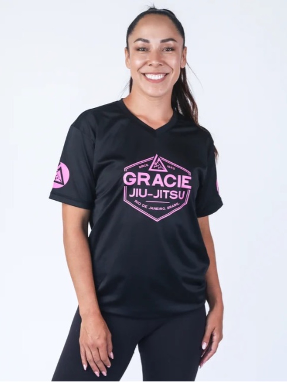 Gracie Jiu-Jitsu Women's Pink Dry-Fit Top - Size XS